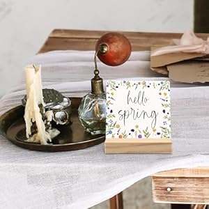 Hello Spring Desk Decor, Spring Flowers Floral Farmhouse Wood Plaque, Spring Table Decor, Hello Spring Sign Wildflowers Wooden Plaque Sign with Wood Stand for Home Office Decor Hello Spring Desk Decor Spring Flowers Floral Farmhouse Wood Plaque Spring Table Decor Hello Spring Sign Wildflowers Wooden Plaque Sign with Wood Stand for Home Office Decor