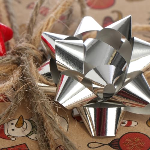 COM-FOUR® 100x Geschenkschleife in tollen Farben - selbstklebende Fertigschleife zur Dekoration von Geschenken zu Weihnachten und Hochzeiten (100 Stück - Glanz - 4 Farben)