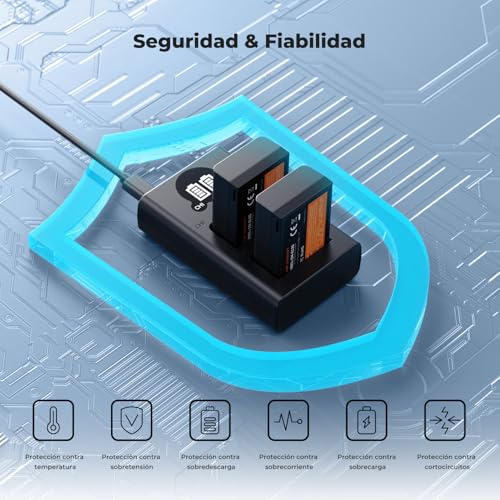 K&F CONCEPT EN-EL25 1350mAh 2 Pack Batería Compatible con Nikon Z50 II, Z30, Z50, Zfc de Repuesto para Cámara y Cargador de Doble Ranura para Monitor LCD - imagen 5