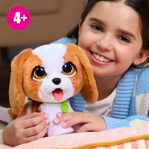 Just Play furReal Poop-a-Lots Cavalier King Charles Spaniel, interaktives, 20,3 cm großes, laufendes Plüschtier, Hündchen mit Leine, das „Häufchen“ Macht, 6-teilig, Kinderspielzeug ab 4 Jahren