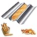 Teglia Baguette,Stampo per Baguette 3 Wave Argento Teglia per il pane al carbonio Perforato Teglia per Baguettes 38, x 24,5 x 2,4 cm per cuocere baguette (A)