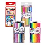 PACK DE 48 LÁPICES: Set de 12 lápices básicos, 12 lápices metalizados, 12 lápices flúor y 12 bicolor pastel de colores diferentes, mina cremosa altamente pigmentada. Colores intensos y brillantes.