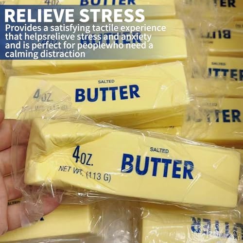 Butter Squishy, Soft Cheese Squishys Stress Relief Block,Squeeze Cheese Stress Toy, Portable Decompression Sensory Toy, Anxiety Relief Fidget Toy for Kids Adults Office Home (2PCS) - View 4