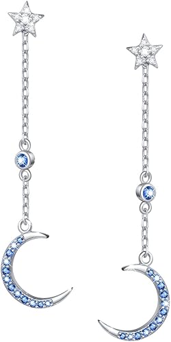 Aretes de plata fina 925 en forma de corazón colgante para mujeres y niñas.