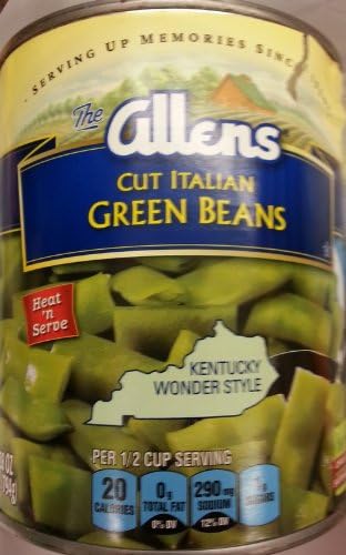 Allens Cut Italian Green Beans Kentucky Wonder Style 28 Ounce (Pack of 4)