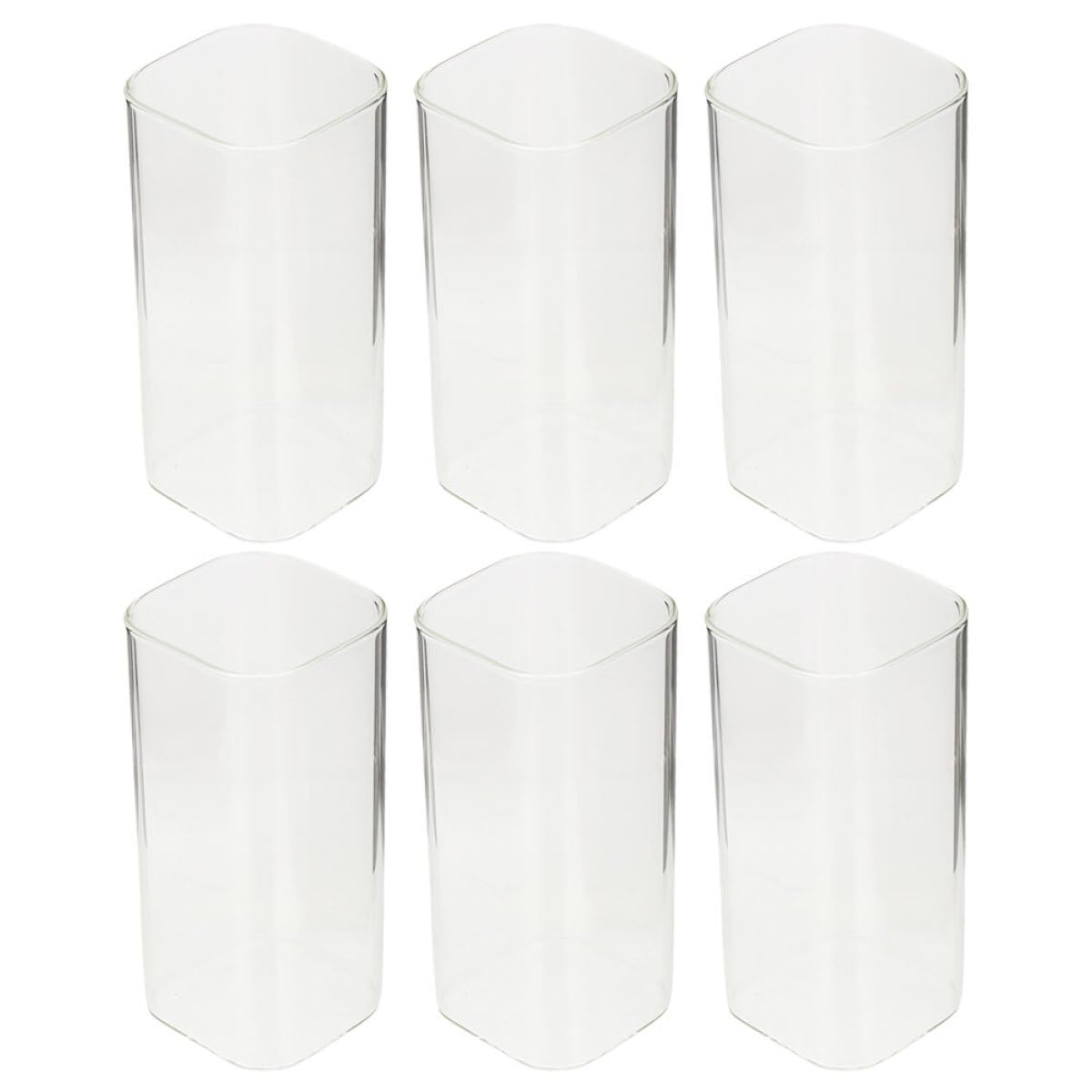 Bicchieri Quadrati in Vetro Resistente al Calore Set di 6 da 250ml Eleganti e Versatili per Caffè e Bevande, per Ristoranti e Occasioni Raffinate