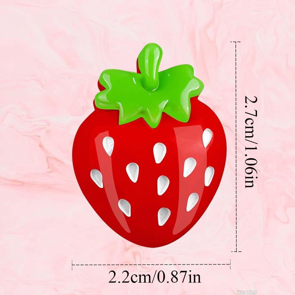 30 Pcs 3D Strawberry Cute Fridge Magnets for Kitchen, Office, Locker Colourful Fridge Magnet Decoration image 2