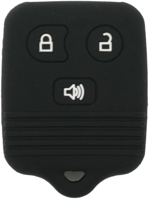 BROVACS Silicone Cover Protector Case Holder Skin Jacket Compatible with FORD Escape Expedition Explorer Mustang Windstar MAZDA MERCURY 3 Button Remote Key Fob CV2715 Black