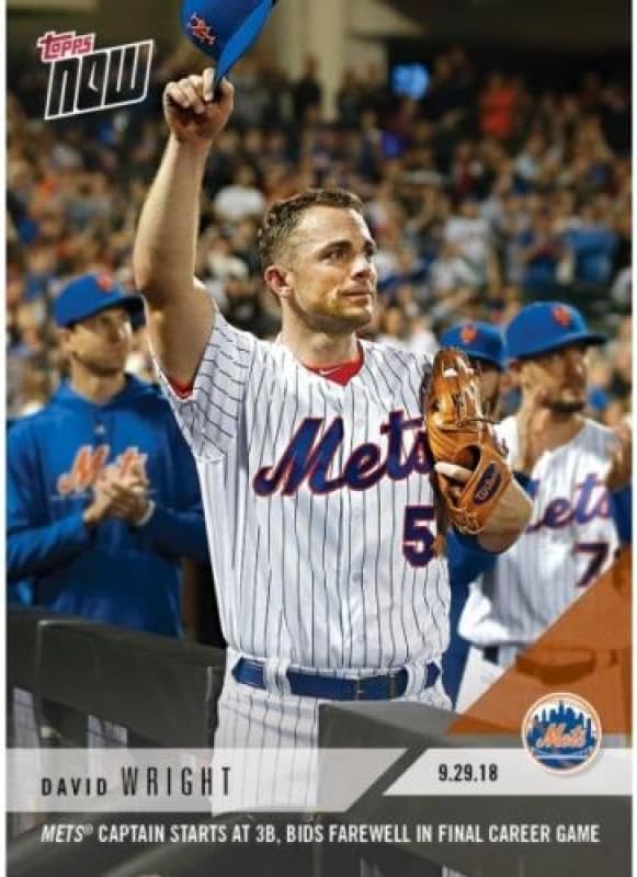 2018 Topps Now Baseball #810 David Wright New York Mets Captain Starts at Thirdbase Bids Farewell in Final Career Game Sold Out at Topps