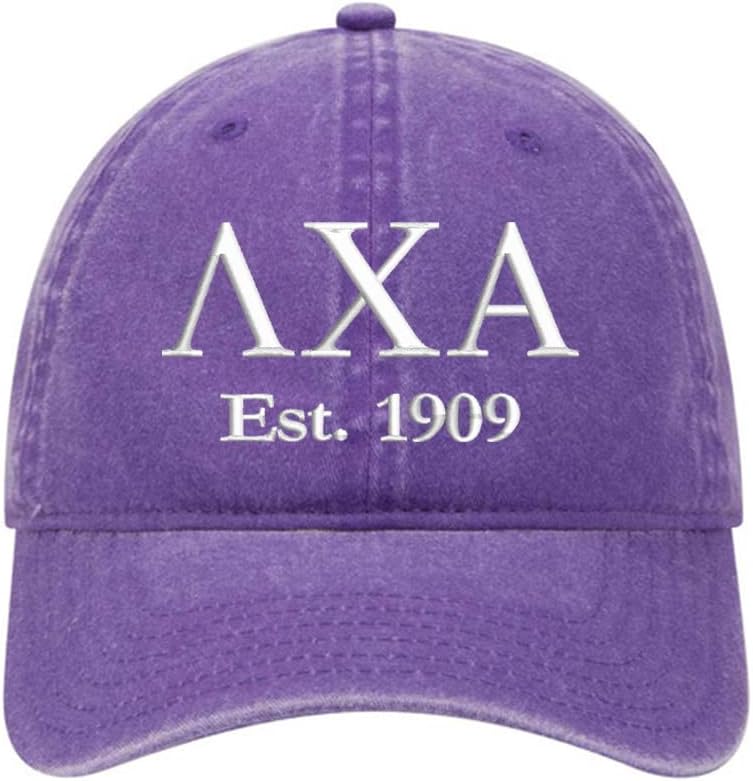 Lambda Chi Alpha Fraternity Baseball Hat - Lambda Chi Alpha Embroidered Greek Letter Cap - Pigment Dyed Cotton Twill