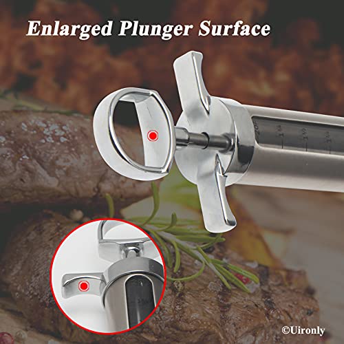 Uironly Meat Injector Bbq Injection Kit, Marinade Cajun Seasoning Flavor Syringe Injector For Cooking Grill Smoker Barbecue In Chicken Turkey Beef With 3 Syringe Needles, User Manual, E-Book #TOP4
