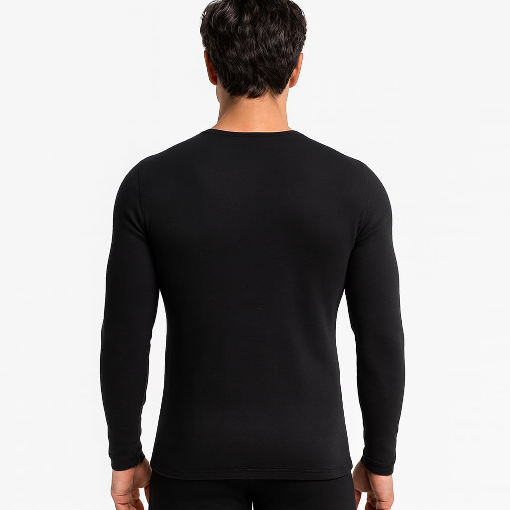 Leedya Set 2-4 Maglia Termica Uomo con Polsino, Made in Italy – Maglia Intima Invernale Morbida e Traspirante con Manica Lunga in Caldo Cotone – Comfort e vestibilità Aderente – Taglie da S a 3XL