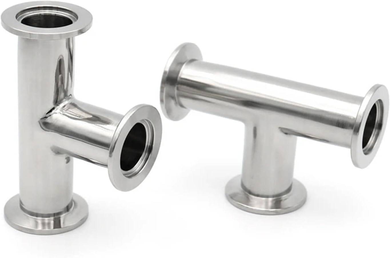 1PC KF Vacuum Equal Tee KF16 KF25 KF40 KF50 304 Stainless Steel Tri Clamp Flange Joint Pipe Fitting Tube(KF40)