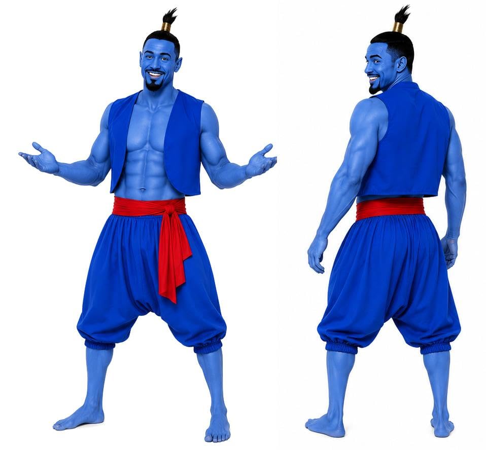 The Dragons Den Adults Arabian Genie Persian Middle Eastern Folklore Fancy Dress Costume [L-XL]