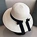 Produktbild Nologo Faltbarer Sonnenhüte Frauen Sonnenhut Faltbare Wide Brim Floppy Strohhut mit reizender Band-Bogen-Damen Sonnenhut Panama-Strohhut for Frauen UPF 50 (Size : Adjustment Range 55-58cm)