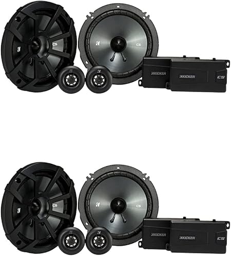 KICKER Sistema de componentes CSS65 de 6.5 pulgadas (6.299 in) con tweeter de .75 pulgadas (0.787 in), paquete