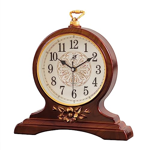 Horloge de cheminée en bois noble avec cadran en verre HD de qualité