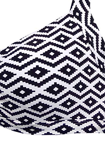 Balasami Women'S Retro Printed Adjustable Thick Straps Cross Back Push Up Vintage Bikini Swimsuit Tops Only thumb #7