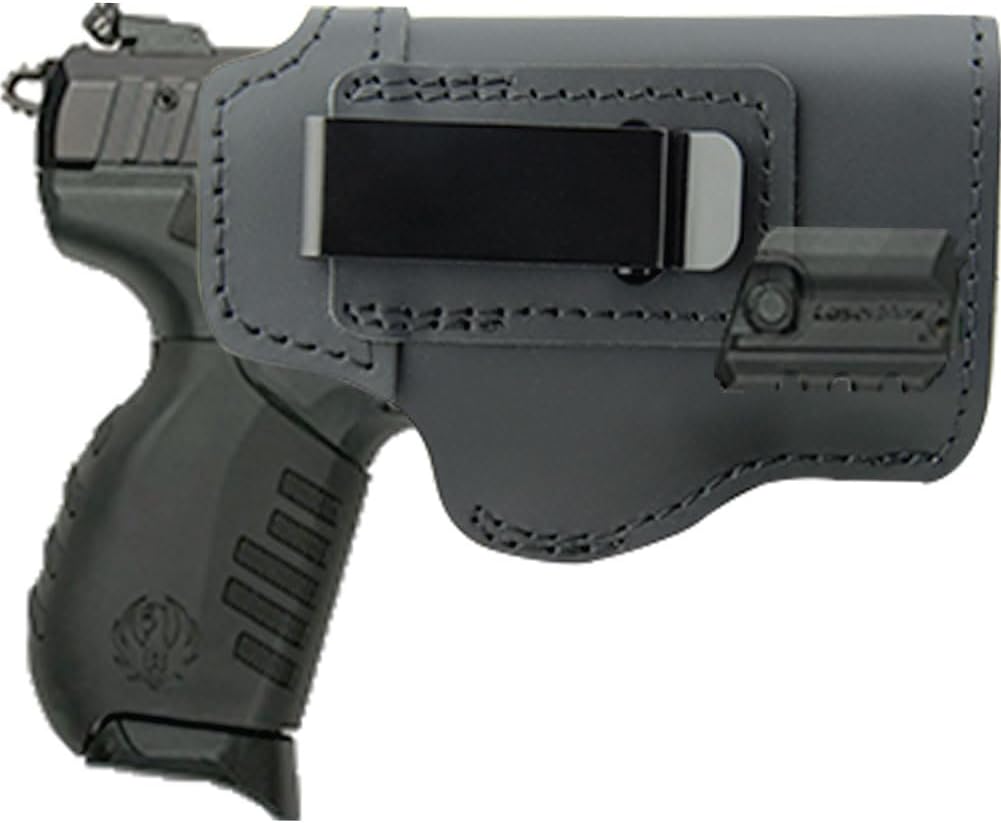 Leather IWB Holster for Ruger SR22 – Fits Ruger SR22 with or Without LaserMax Mini Laser for Concealed Carry