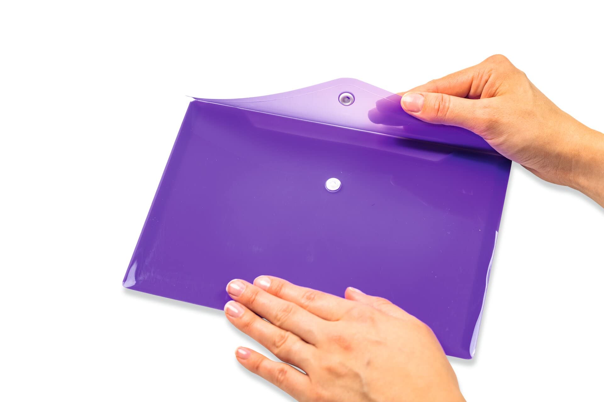 HERMA 20061 Document Wallets A5 Transparent Purple Pack of 5 Small Transparent Pockets Envelopes with Press Stud Fastener - Image 3