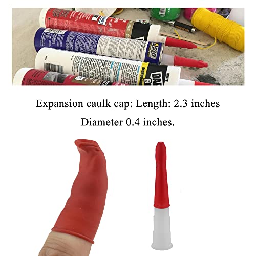 Image of HAHIYO 17Pcs Red Flexible Latex Caulk Cap Caulk Saver Cap Caulk Finishing Tool Caulk Tip Cover Caulking Tube Cover Tube Cap for Glass Cement Adhesives Sealing and Preserving Open Caulking Tube