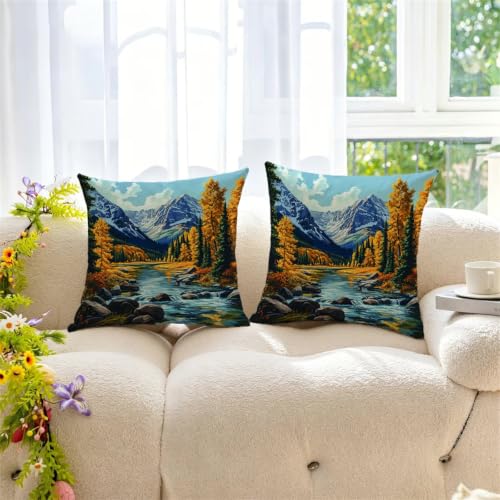 Housse de Coussin Velours de Qualité Supérieure Forêt - 7