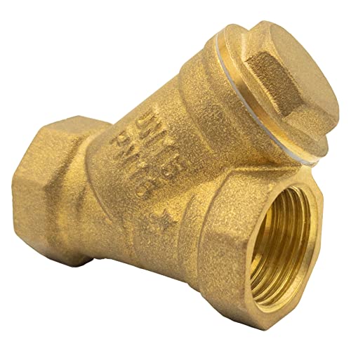 Image of Y Strainer 1 /2 Brass Sediment Filter Attachment Water Filter with 40 Mesh Filter Screen Plastic Inline Hose Filter Twist-On 0.5 Inch DN15 0