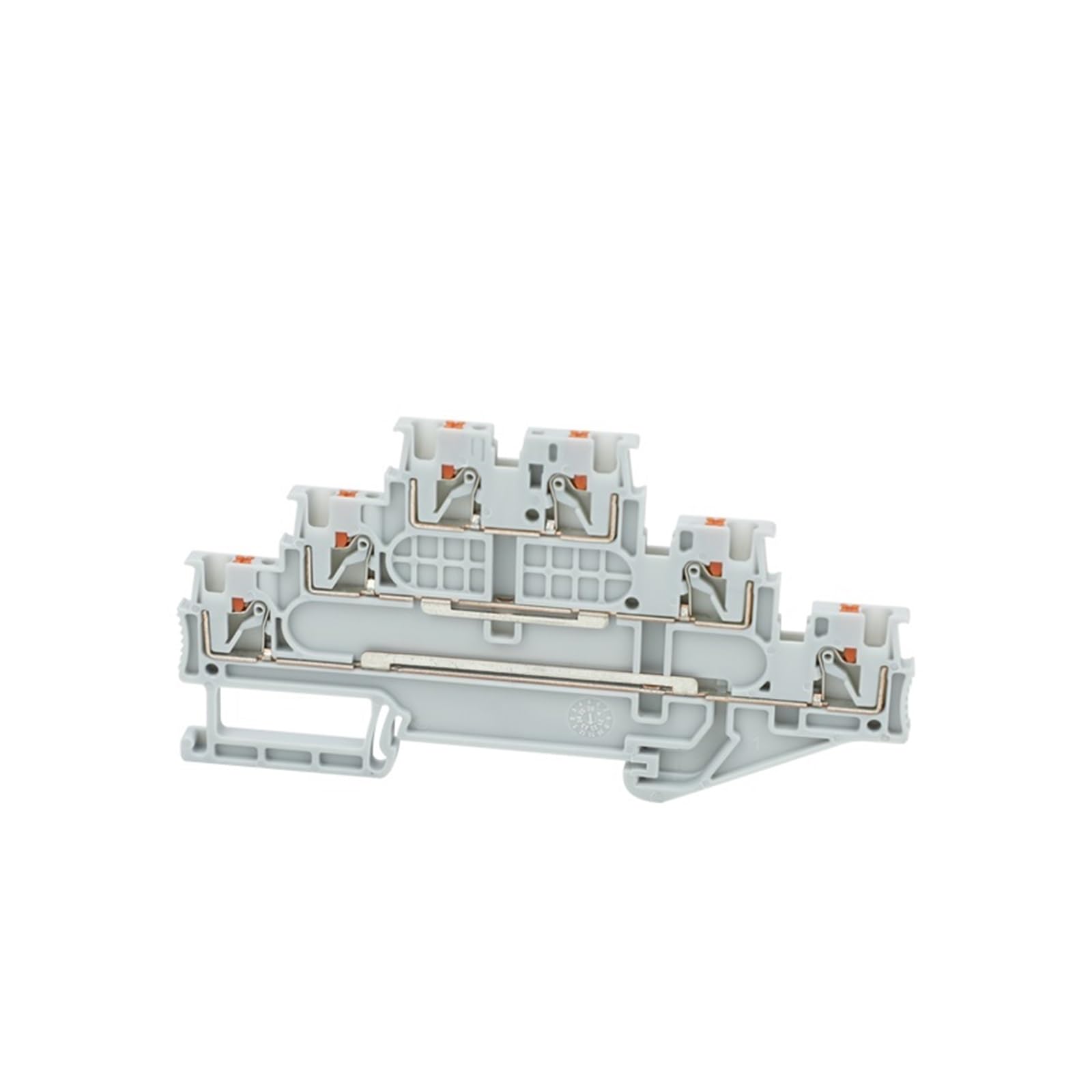 5 pezzi PT1.5/S-3L Terminale a innesto a tre livelli for connettori for cavi a 3 strati da 1,5 mm2 Morsettiera elettrica for guida DIN PT 1.5-3L(PT1.5-3L-gray)