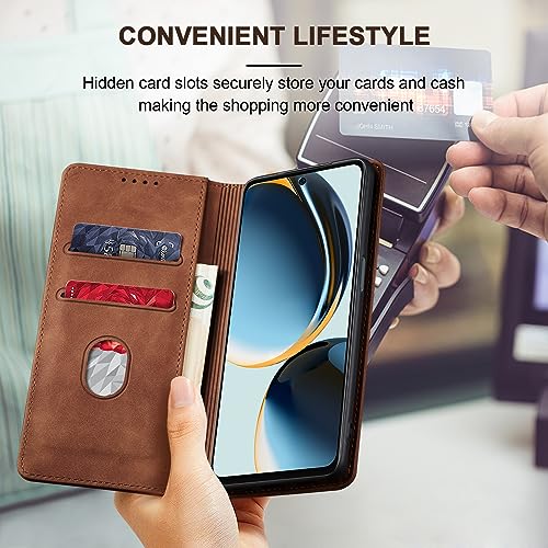 Image of Jasonyu Flip Wallet Case for OnePlus Nord N30 5G,Brown