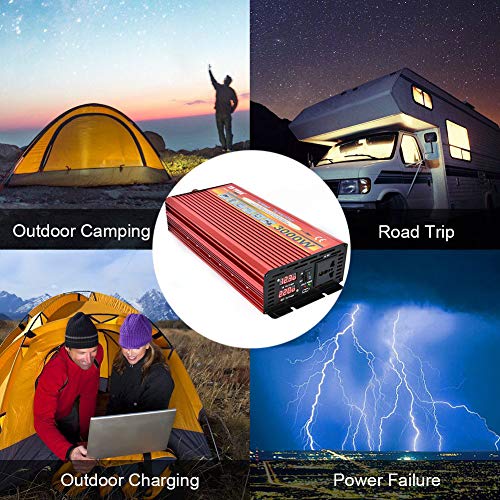 Inversor de 3000W para acampada convertidor de potencia 12V con enchufe universal 6