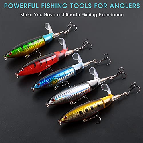 Ensemble de leurres de pêche au bar avec queue rotative flottante pour brochet - 7