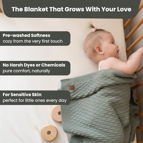 Image of Pineapple Design 100% Organic Cotton Baby Blanket 80 x 100 cm Dark Green - GOTS Certified, Soft and Breathable, Ideal for Newborns and Infants