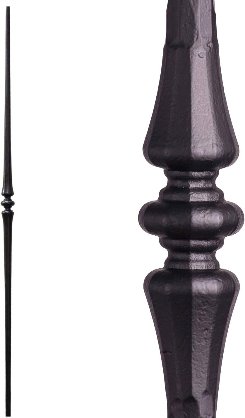 Satin Black 16.3.26 Flat Base Shoes for 9/16 inch Round Tuscan Iron Balusters for Stair Remodel, Box of 10