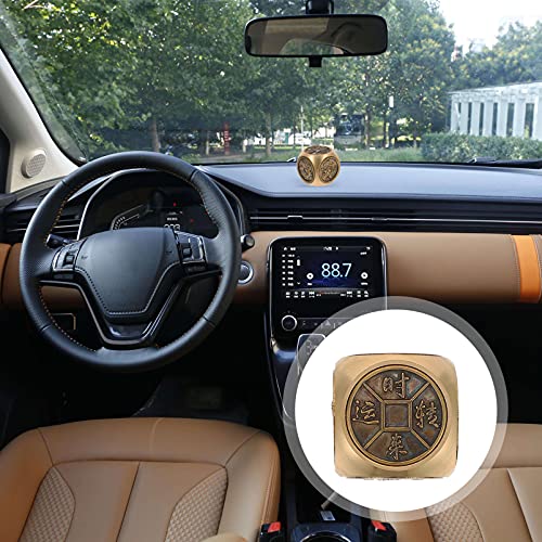 EXCEART Vintage-Ornamente Spielzeug Antike Messing Feng Shui Würfel Metall Finger Top Spinner Cube Angst Rotierenden Spielzeug Glück Reichtum Ornament für Kinder Erwachsene Wohnkultur