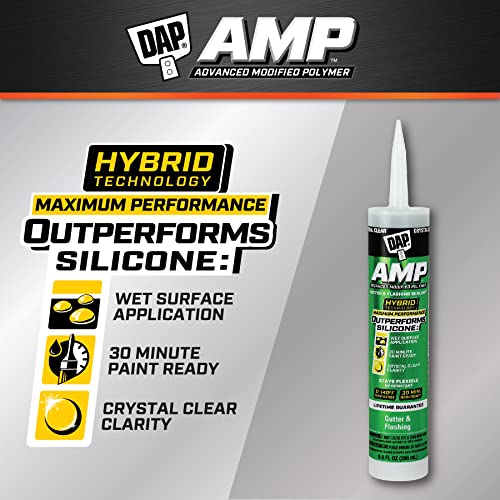 DAP AMP Gutter and Flashing Sealant, Clear, 9 Oz (7079800765) by DAP - Used condition - Image 2