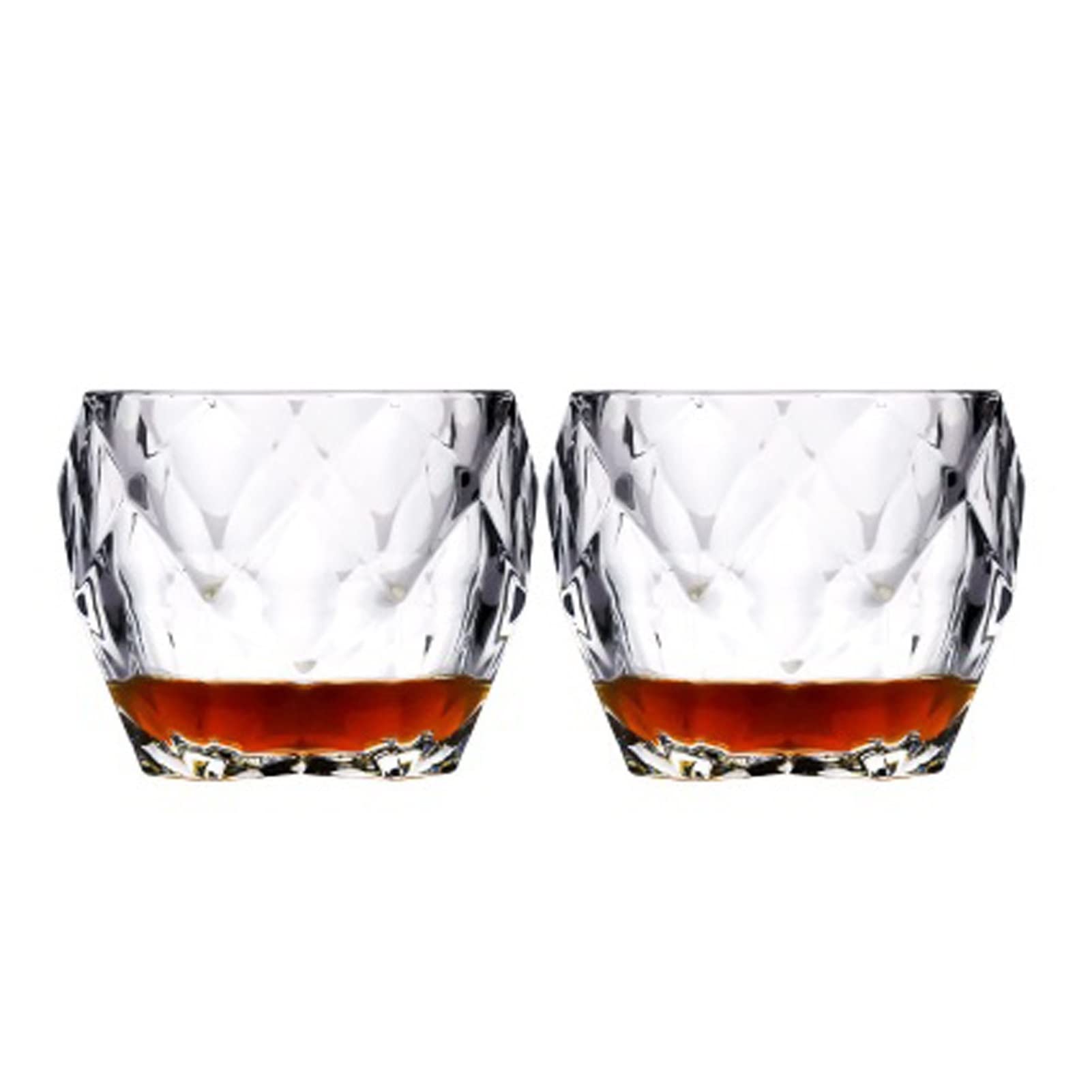 Szklane kubki do kawy szklanki do wody szklanki do whisky szlif diamentowy pryzmat kryształ staromodne szklanki do wódki kieliszki do wina kieliszki do kawy kubki do kawy (kolor: 2 szt.)
