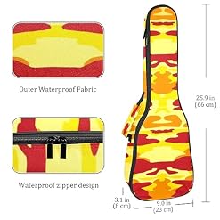 JRHEJTHH Durable Ukulele Bag Water Resistent Ukulele Case with Adjustable Shoulders for 21 23 24 inch Thick Padding Colorful Texture – Image 4
