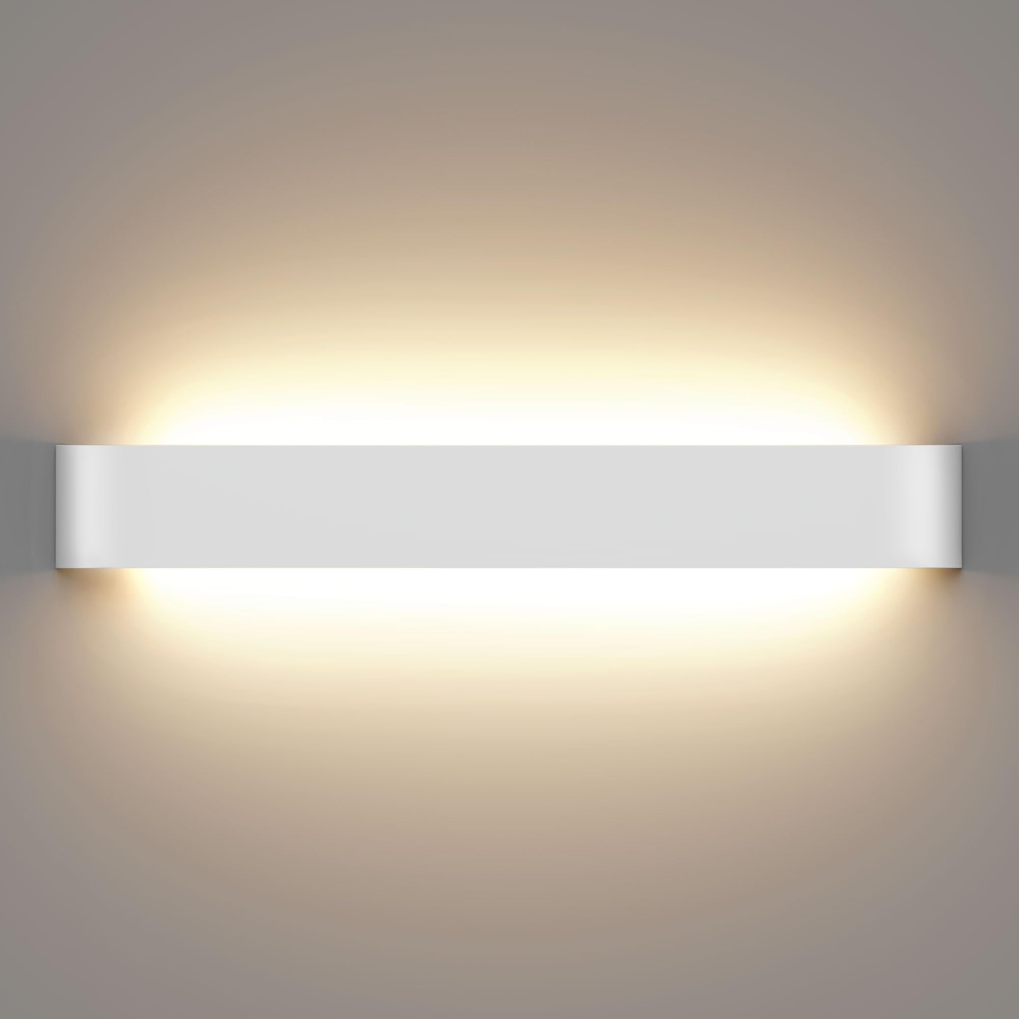 OOWOLF Indoor Led Wall Lights - 1 Pack 3000K/4500K/6000K Adjustable Color Temperature Wall Lights for Bedroom Living Room Kitchen Dining Room (White-22.8 Inch, 1 Pack)