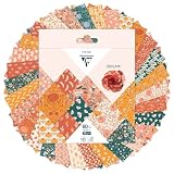 Clairefontaine 95641C   60 Feuilles de Papier Origami 70g/m² Boho Floral, Format 15x15cm, 30 Motifs Colorés Assortis (2 Feuilles par Motif), Loisirs Créatifs Adultes et Enfants