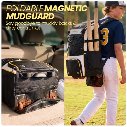 Fanwoli Rolling Baseball Backpack