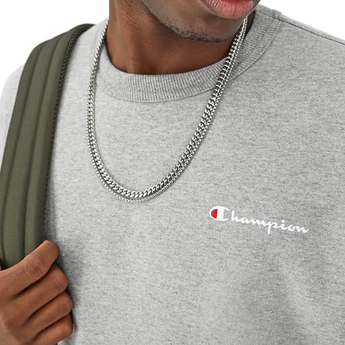 Champion Men's Crewneck Fleece Sweatshirt, Standard Fit, Midweight, Script Logo, Available in Regular and Big & Tall, Oxford Gray Small - Small Script Logo, Small - image 4