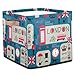 Cesto portaoggetti pieghevole a forma di cubo di Londra, stile vintage, con manici e manici, per bambini, casa, ufficio, vestiti, giocattoli