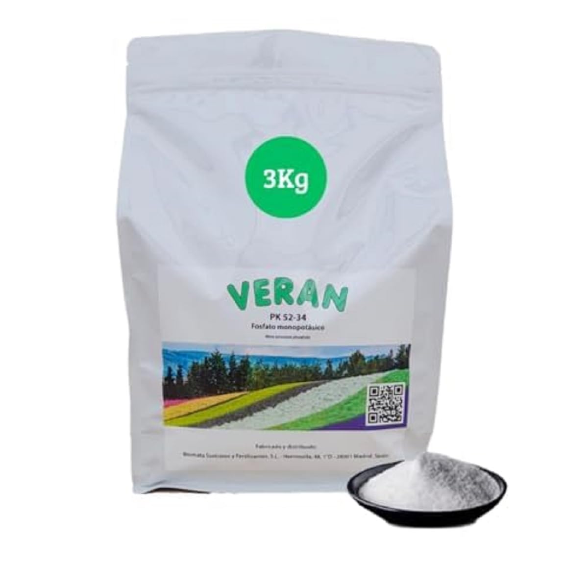 VERAN | Fertilizante de Fosforo y Potasio para Flores, Citricos y Huerto 3Kg | PK 52-34 | Estimula el Crecimiento y el Florecimiento Hidrosoluble | Fertilizante con Fosforo y Potasio