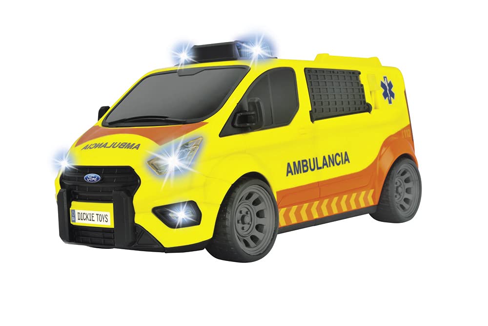 Dickie - Ambulance SEM 28 cm, lumière et Son, Ouverture des Portes arrière, à partir de 3 Ans (203715013SI4)