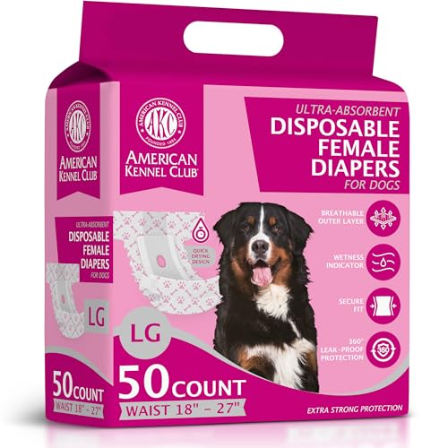 American Kennel Club Female Dog Wrap, Disposable...