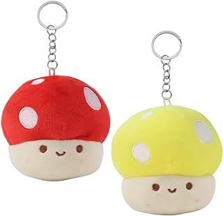 2Pcs Cute Mushroom Plush Keychain Valentine's Day Mother's Day and Children's Day Gift