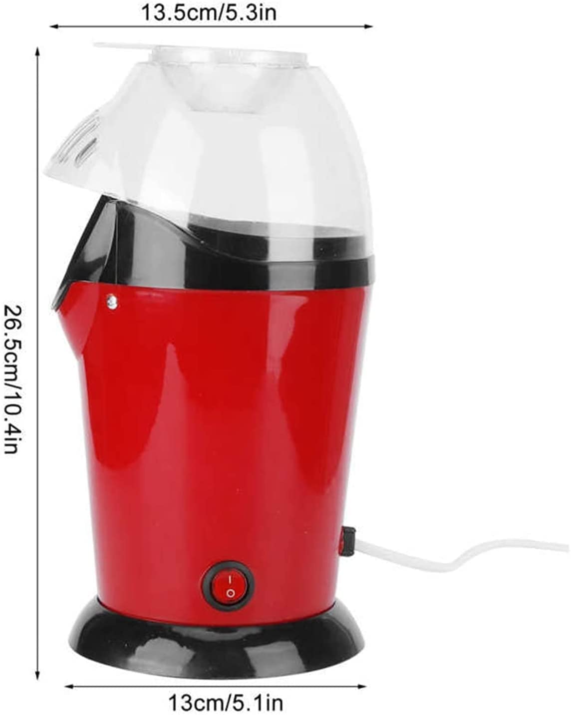 Macchina per popcorn, 1200 W, mini macchina per popcorn ad aria calda, con misurino, senza olio, per film e feste