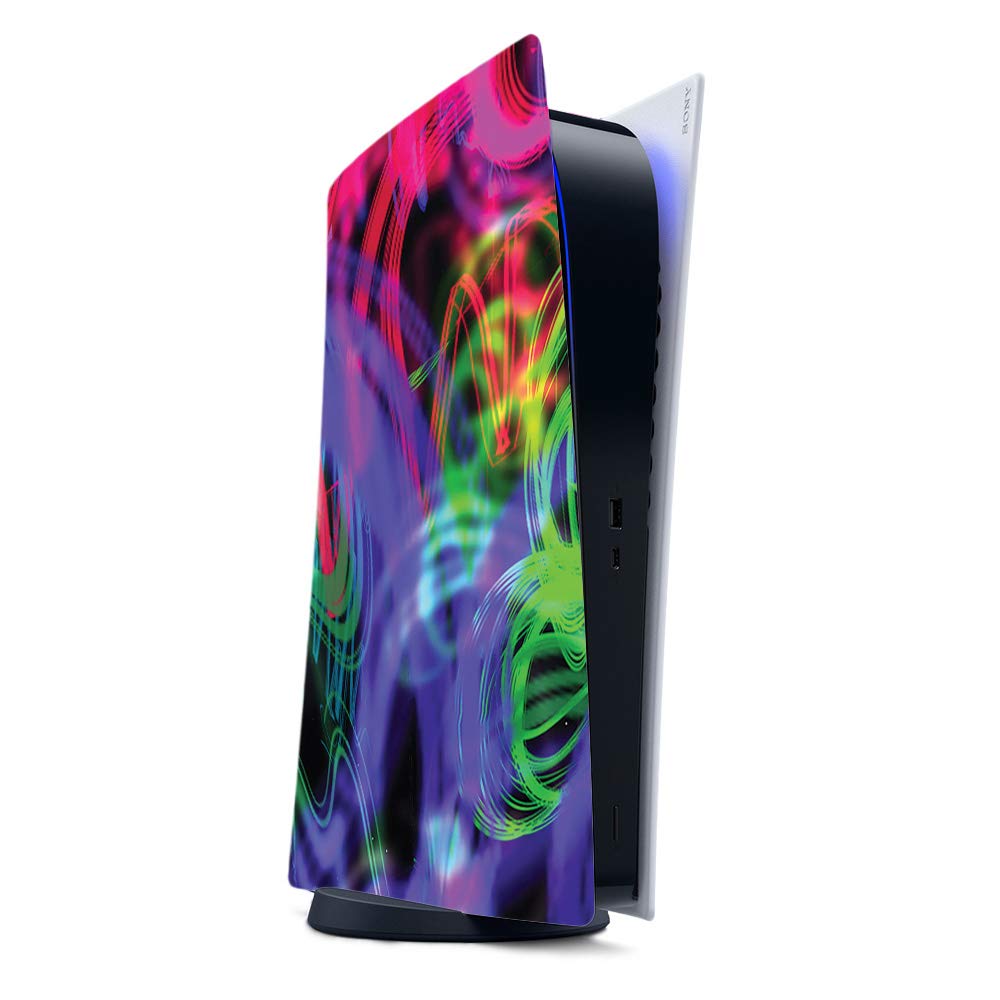 MightySkins Gaming Skin for PS5 / PlayStation 5 Digital Edition - Neon Splatter | Protective Viny wrap | Easy to Apply and Change Style | Made in The USA