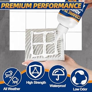 Heavy Duty Construction Adhesive, 10.5 oz Waterproof Tile Adhesive, Versatile Cement Glue for Tile, Concrete, Stone, Wood, Floor, Wall and Granite, Strong Bond, Indoor & Outdoor Use,Construction Glue