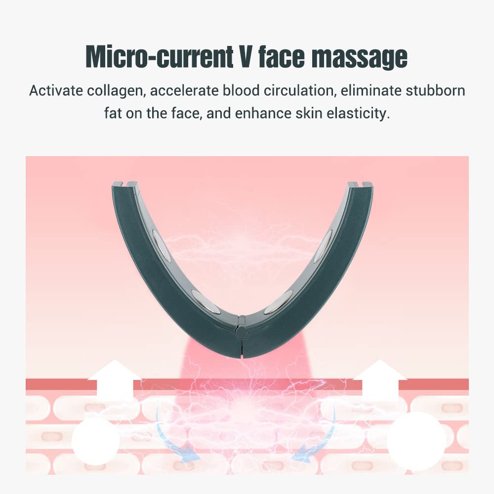 Massaggiatore dimagrante viso, strumento di bellezza per il viso a V, 6 modalità, 9 marce, dispositivo dimagrante senza fili, telecomando senza fili, 4 grandi testine massaggianti